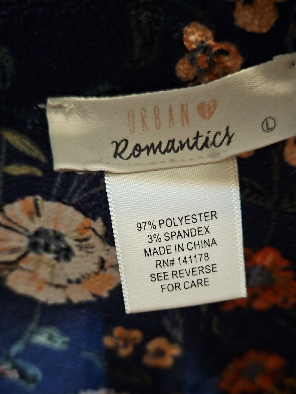 URBAN Romantics Navy Floral Keyhole Ruffle-Sleeve Top - Picture 7 of 7